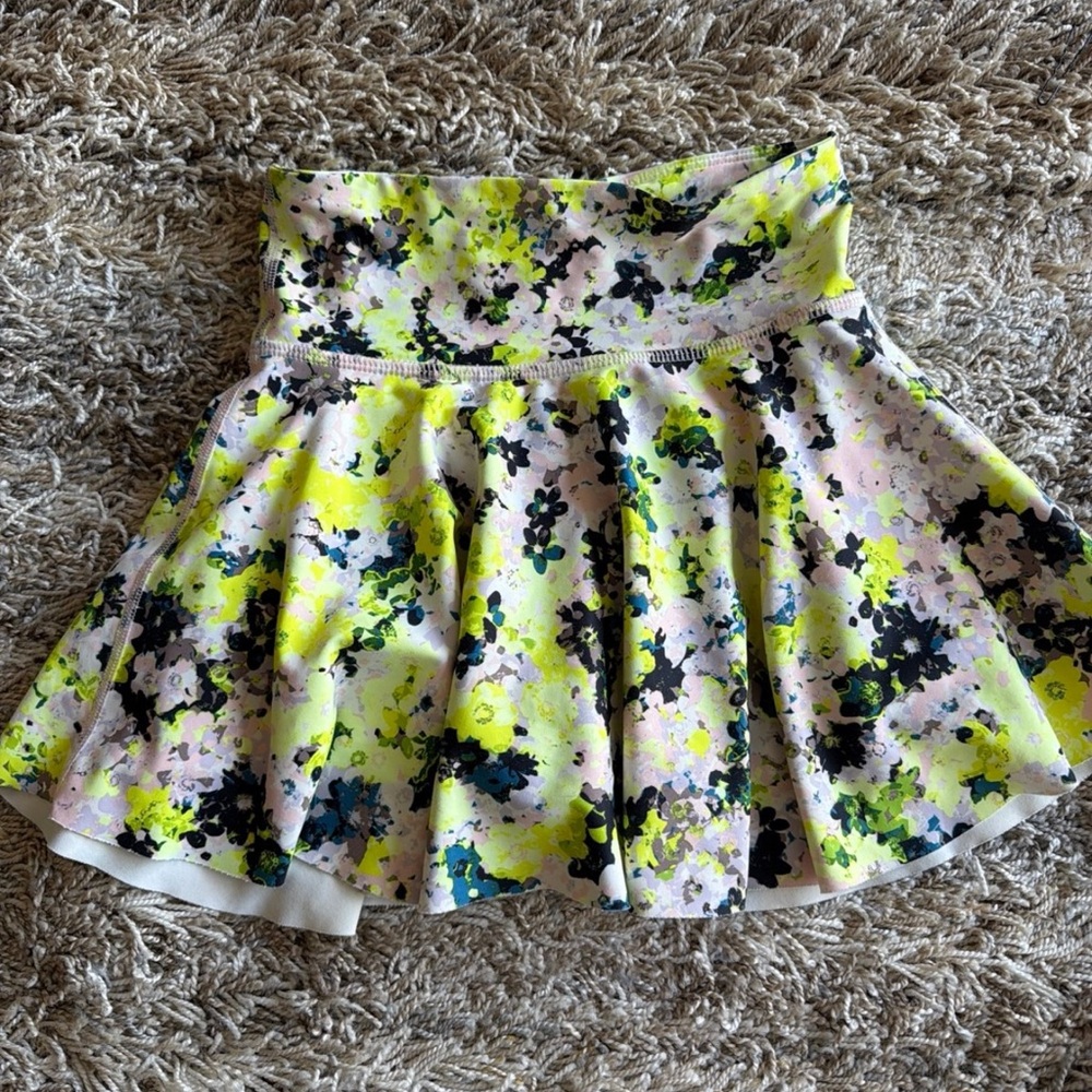 Old Navy Floral Neon Skort - Yellow, Pink & Black